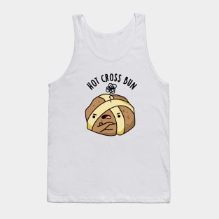 Hot Cross Bun Cute Angry Bun Pun Tank Top